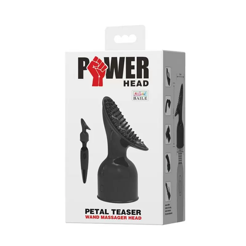 Насадка-щеточка на вибромассажер Power Head Petal Teaser – черный