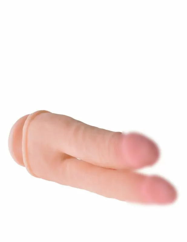 Фаллоимитатор двойного проникновения King Cock Plus Dual Density на присоске – телесный