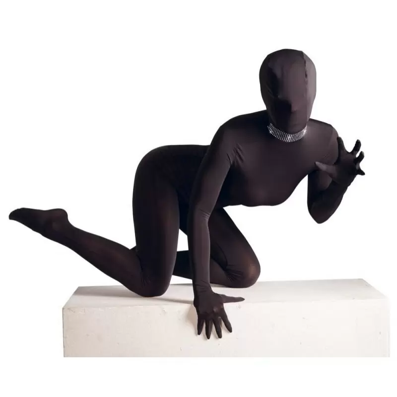 Ошейник из натуральной кожи со стразами Bad Kitty Collar - черный