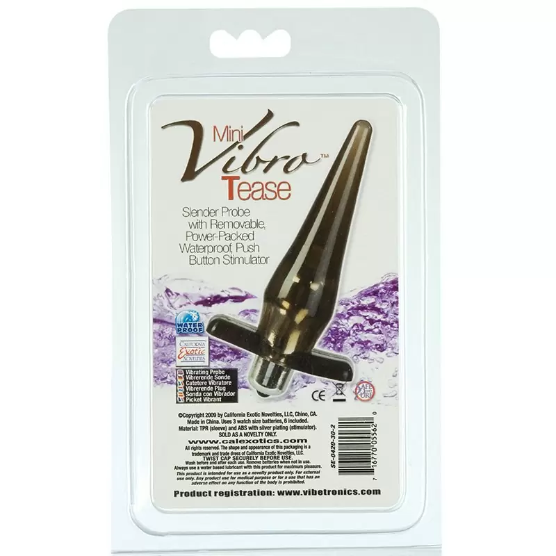 Анальная пробка Mini Vibro Tease с вибрацией – черный