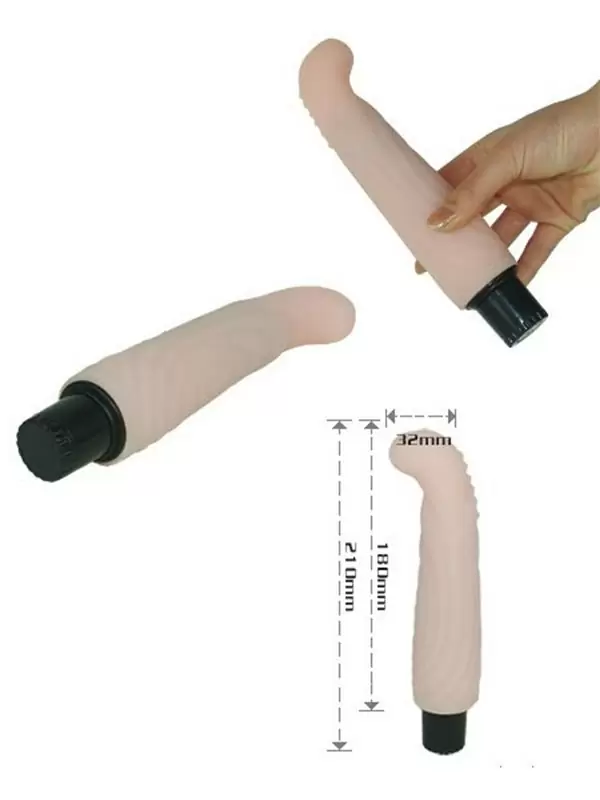 Водонепроницаемый вибратор The Realistic Cock для стимуляции точки G – телесный