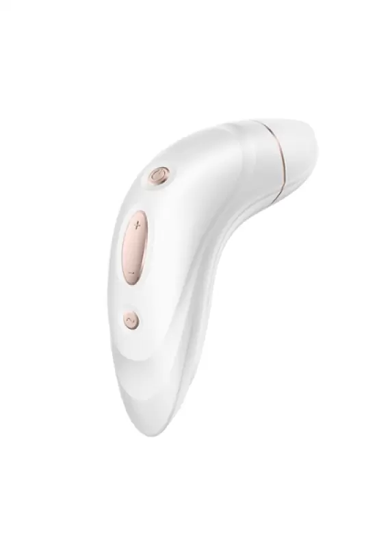 Вакуумно-волновой вибростимулятор клитора Satisfyer Pro Plus Vibration, 13 см, 21 режим, белый с золотом