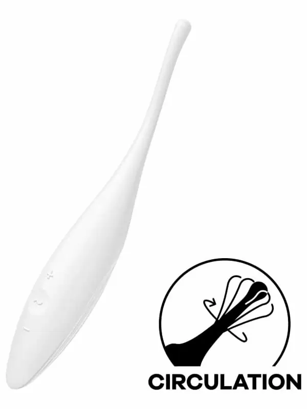 Точечный вибратор Satisfyer Twirling Joy, 17,8 см, силикон, белый