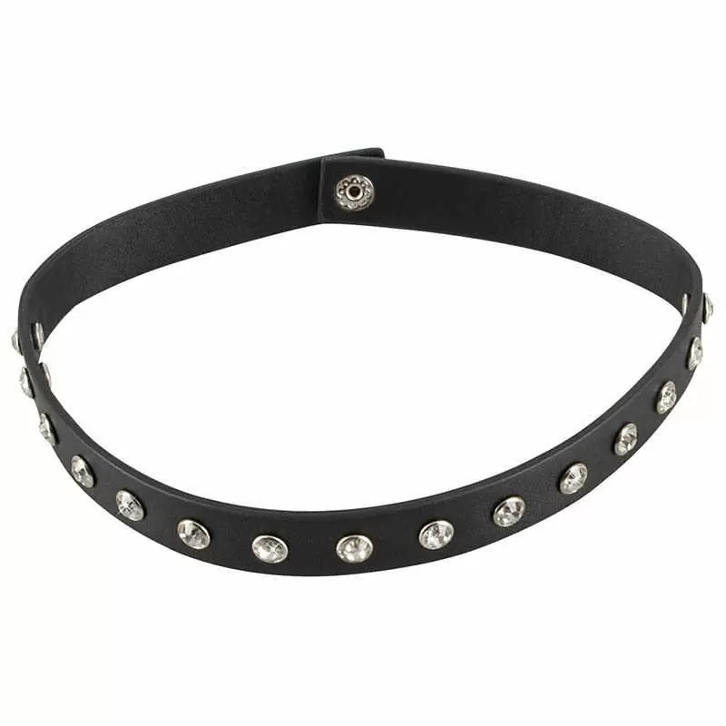 Ошейник со стразами Cottelli Rhinestones - черный