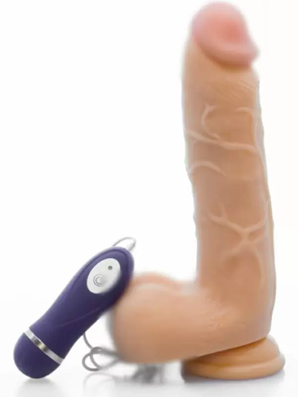 Реалистичный вибратор Real Basic, с проводным пультом, 21 см, 10 режимов, телесный