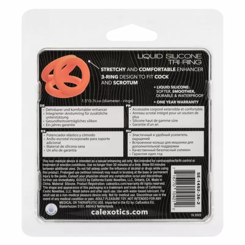 Тройное эрекционное кольцо из жидкого силикона Alpha Liquid Silicone Tri-Ring