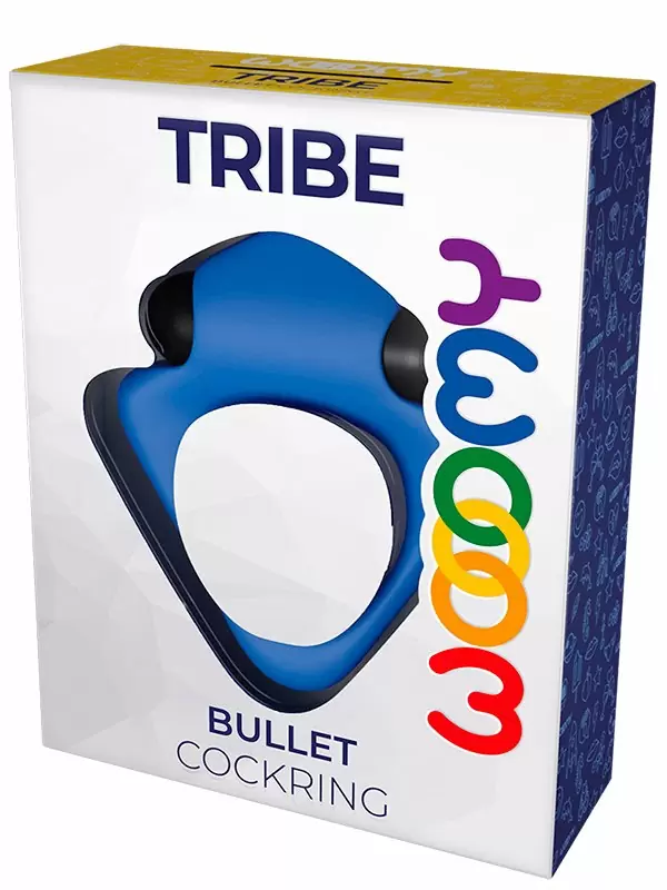 Эрекционное виброкольцо Wooomy Tribe, диаметр 3,18 см, силикон, синий