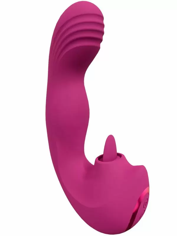 Вибратор Shots Toys Yumi, 10 скоростей, с клиторальным язычком, розовый