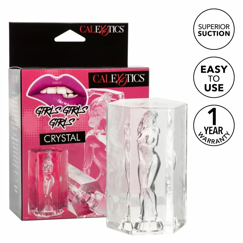 Оригинальный мастурбатор CRYSTAL с внутренним рельефом в виде женского тела, 9,5 см, ТПЕ, прозрачный