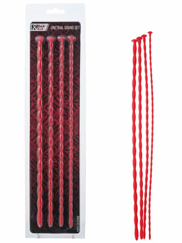 Набор из 4-х уретральных зондов TOYFA Black&Red – красный
