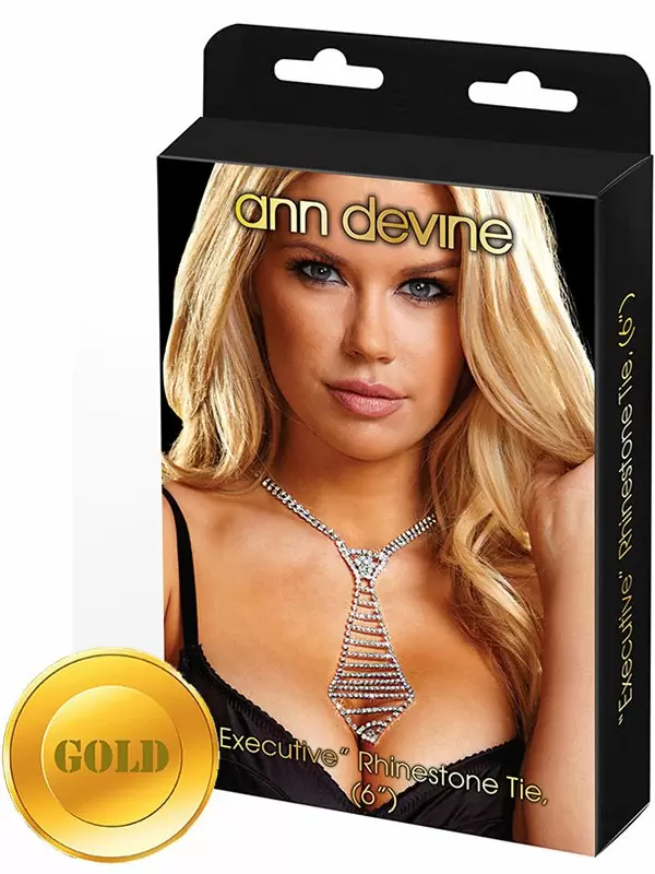 Галстук из кристаллов Ann Devine - Executive Rhinestone Tie – золотой