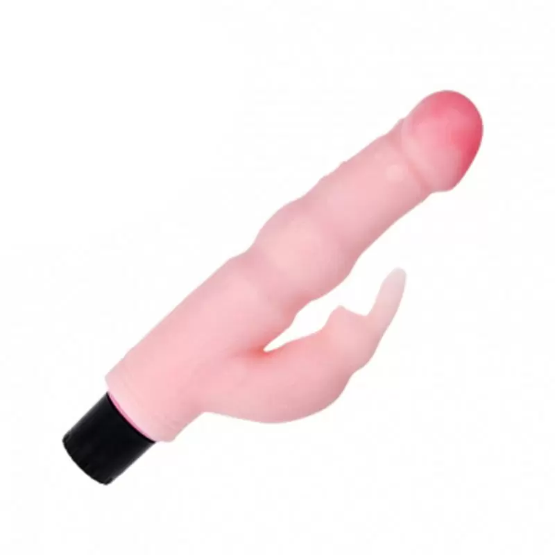 Вибратор-реалистик с клиторальной стимуляцией Realistic Skin – телесный