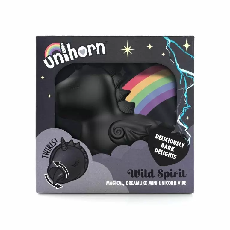 Стимулятор клитора с язычком Unihorn Wild Spirit, черный