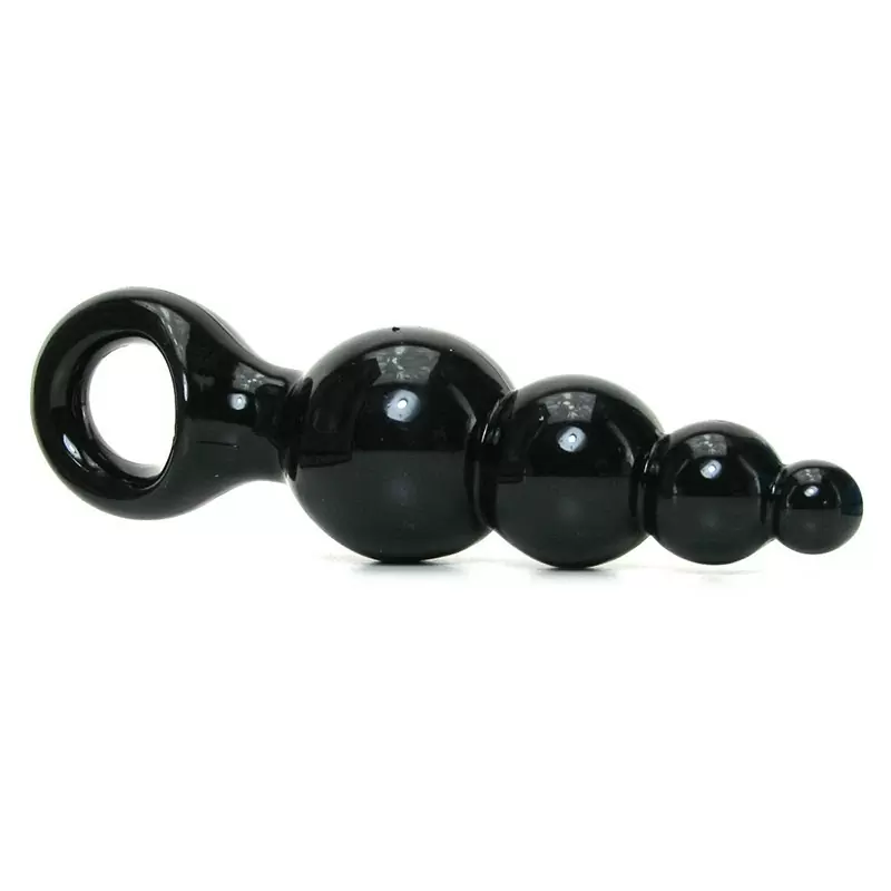 Анальная пробка с кольцом Jolie Ripples Mini – черная