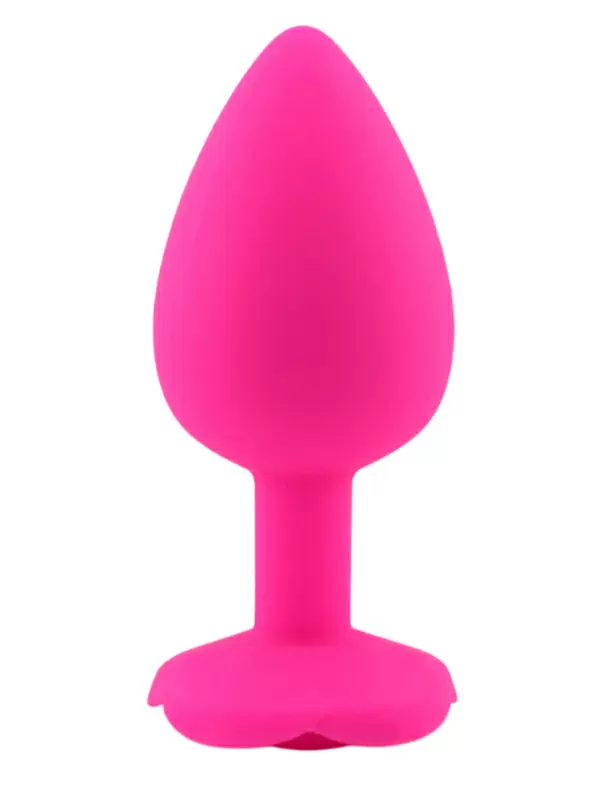 Силиконовая анальная пробка Kanikule Pink Rose с ограничителем в форме розочки, 10 см х 4,5 см, розовый, Large