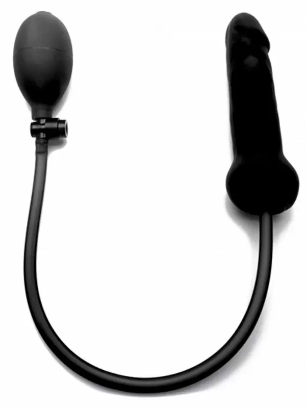 Реалистичный фаллоимитатор Shots toys Inflatable Silicone Dong, с грушей, 15,7 см