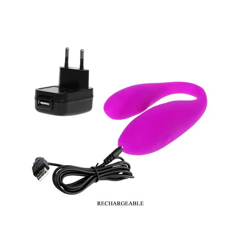 Водонепроницаемый вибромассажер для двоих Bernie с дистанционным пультом – малиновый