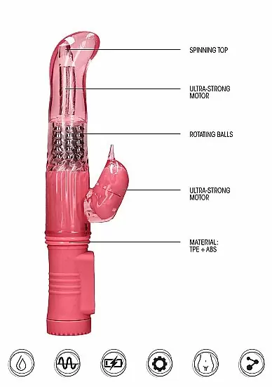 ВИБРАТОР КРОЛИК ROTATING DOLPHIN - розовый
