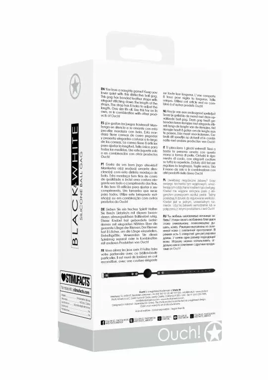 Кляп из силикона с регулируемыми кожаными ремешками Ouch!