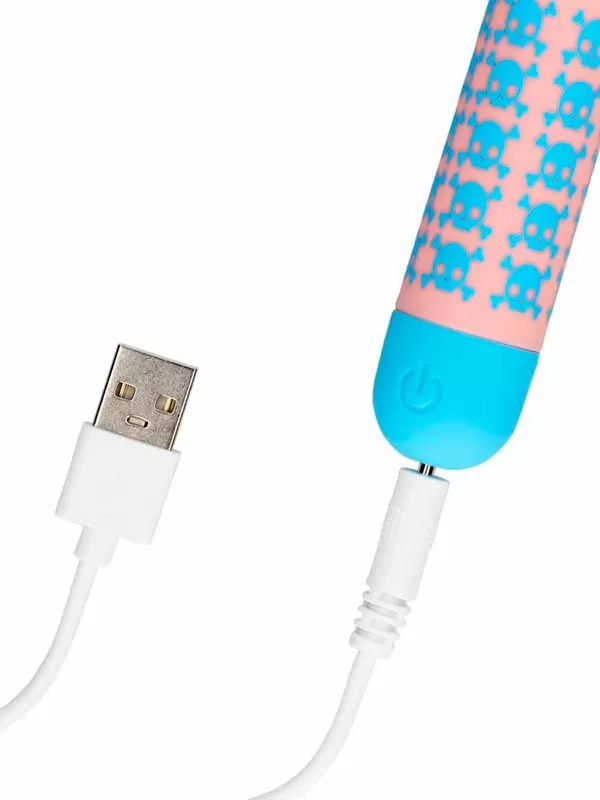 Вибропуля Shots Toys Bone to be Wild, 10 скоростей, розовая с голубым