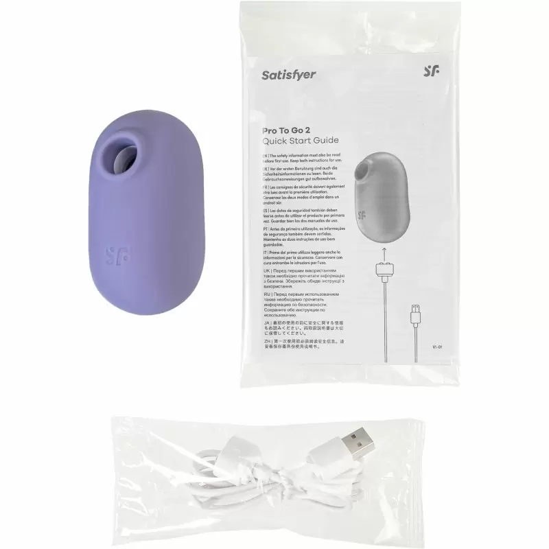 Вакуумный стимулятор клитора Satisfyer Pro To Go 2, 12 режимов, 11 скоростей, фиолетовый
