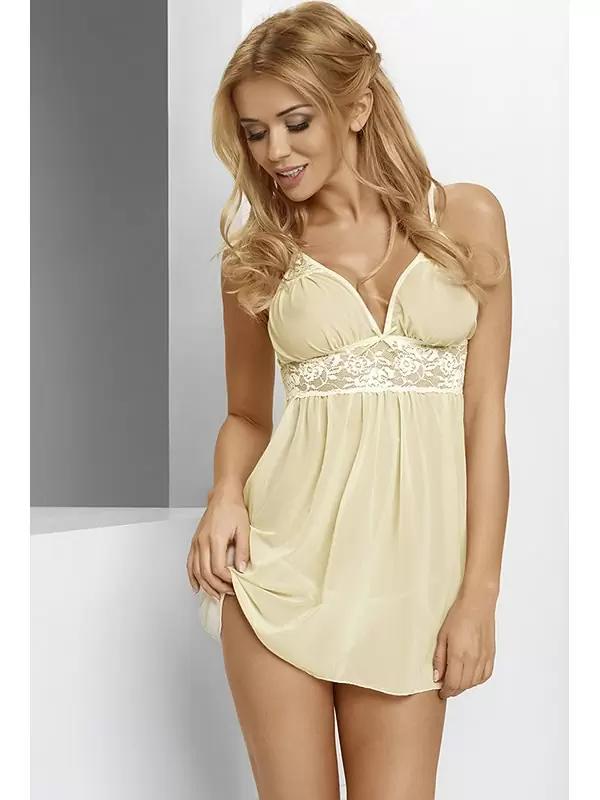 Светло-желтая чувственная сорочка Avanua Tessie с трусиками – L/XL