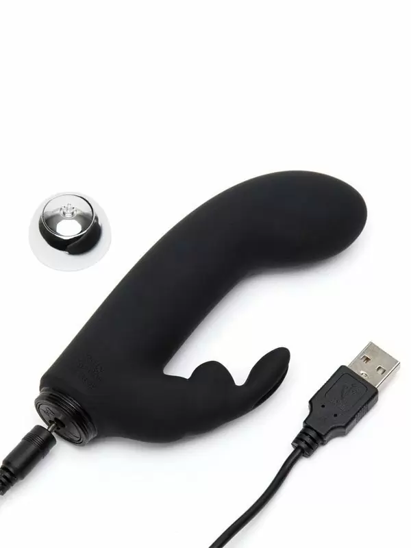 Компактный вибратор-кролик Fifty Shades of Grey Greedy Girl mini, 7 режимов, 14 см, черный