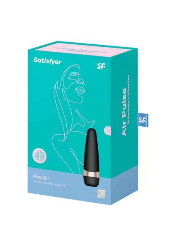 Инновационный вакуум-волновой стимулятор клитора Satisfyer Pro 3 с вибрацией - черный