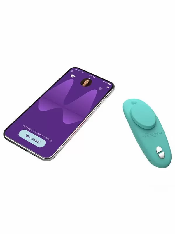 Интерактивный стимулятор клитора Womanizer We-Vibe Moxie+, с пультом Д/У, управление через приложение, 10 режимов, крепление на бельё