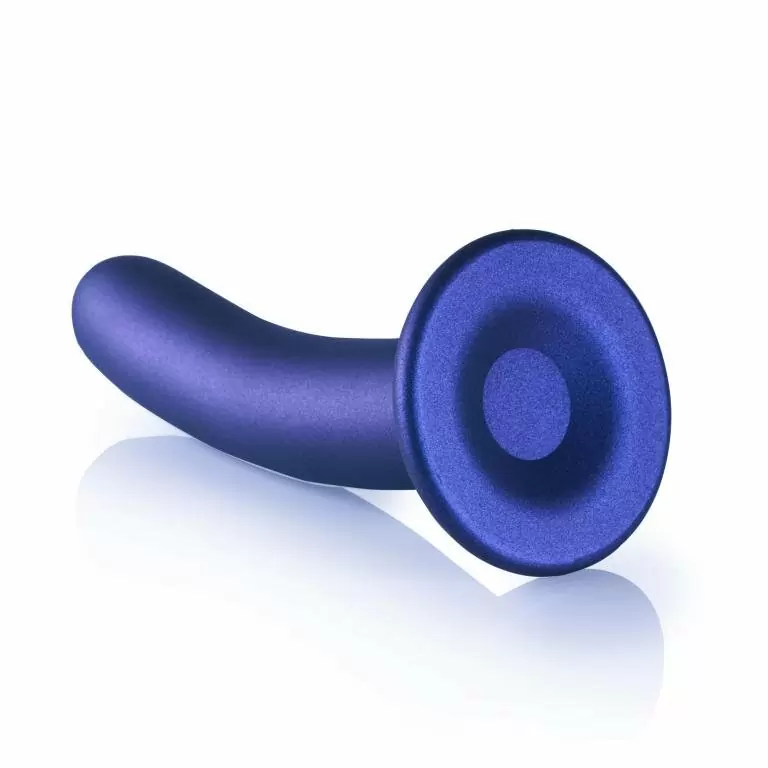 Гладкий фаллоимитатор Shots toys Smooth G-Spot, 17 см, силикон, синий