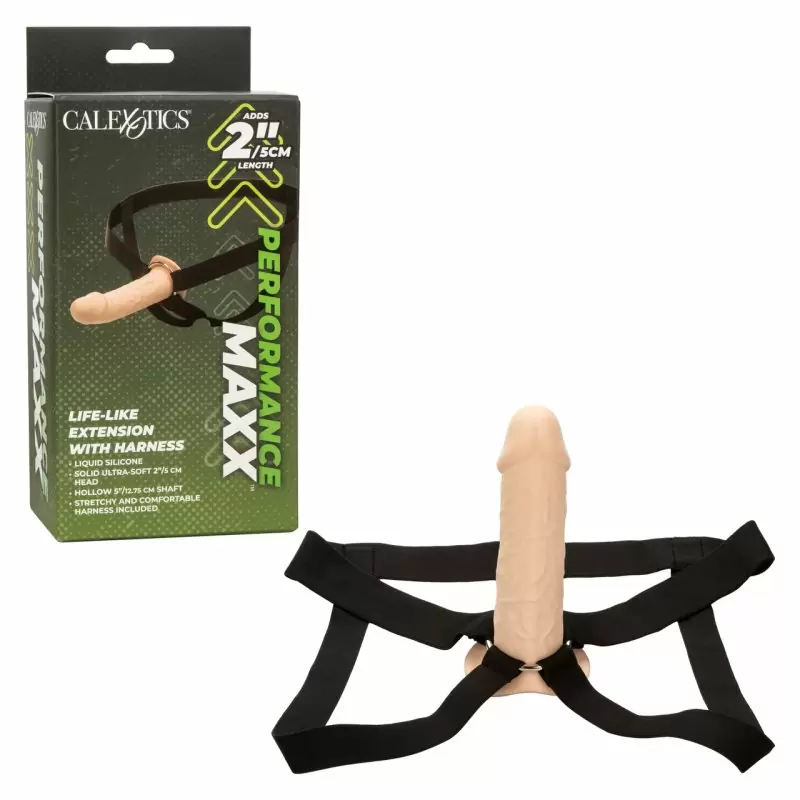 Фаллопротез California Exotic Novelties Performance Maxx Extension with Harness — телесный, 16 см, силикон