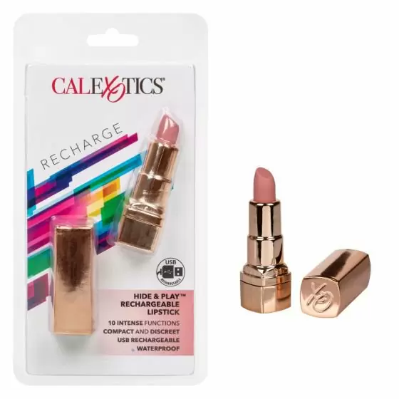 Вибропуля в форме губной помады Hide & Play Rechargeable Lipstick (розовая)