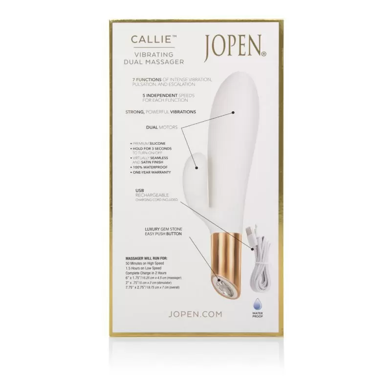 Перезаряжаемый вибромассажер двойного действия Callie Vibrating Dual Massager – белый