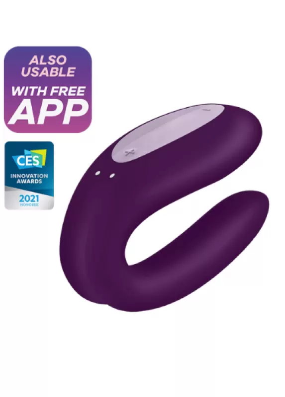Парный вибратор Satisfyer Double Joy с возможностью управления через приложение (фиолетовый) 