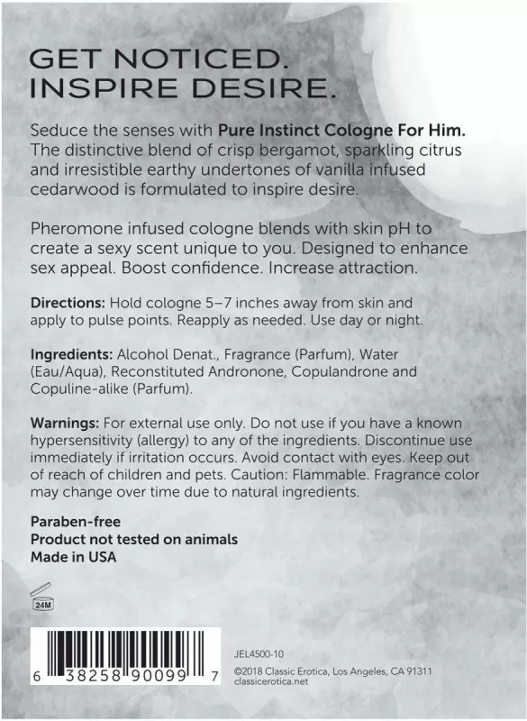 Духи мужские с феромонами PURE INSTINCT 30 мл