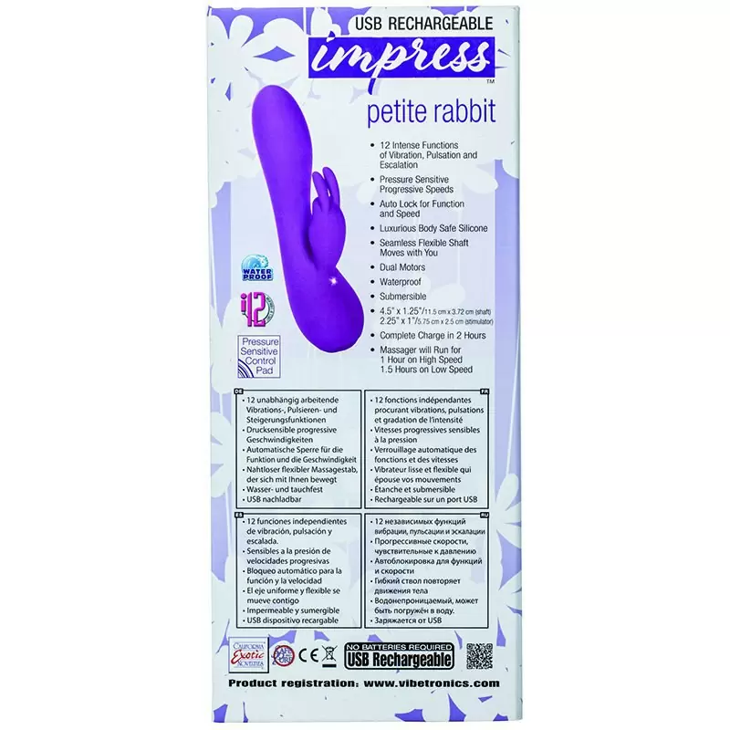Вибромассажер Petite Rabbit со стимулятором клитора в форме кролика – фиолетовый