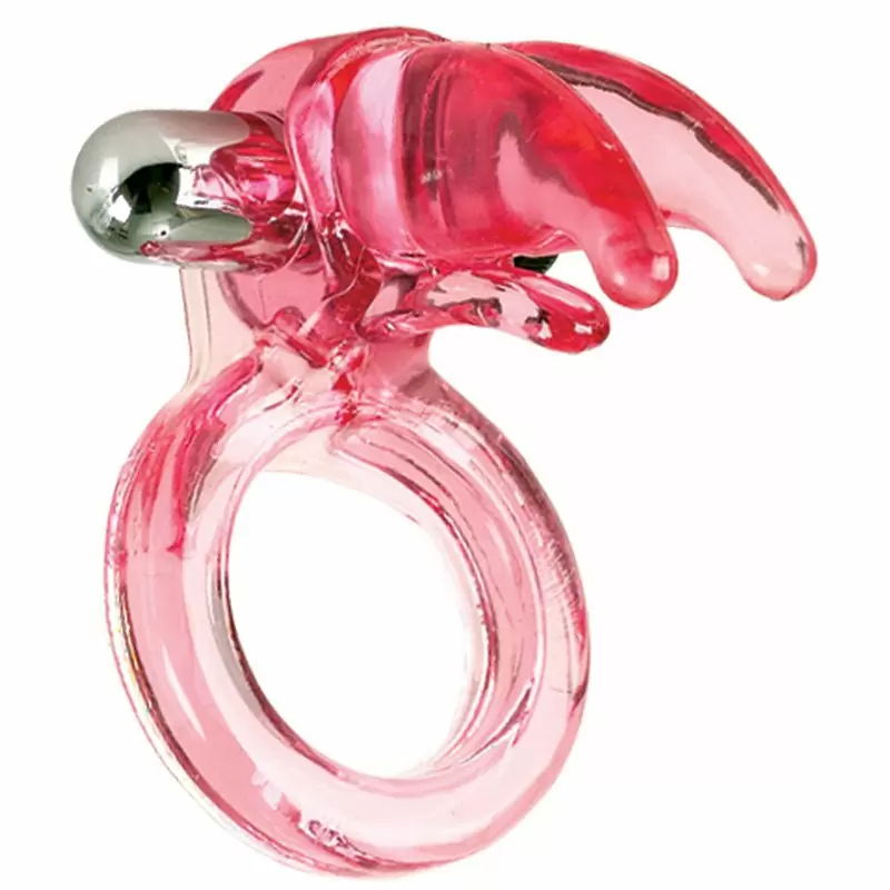 Вибро-кольцо Triple Clit Flicker со стимулятором клитора – розовый