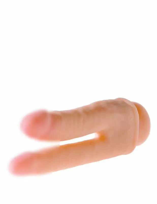 Фаллоимитатор двойного проникновения King Cock Plus Dual Density на присоске – телесный