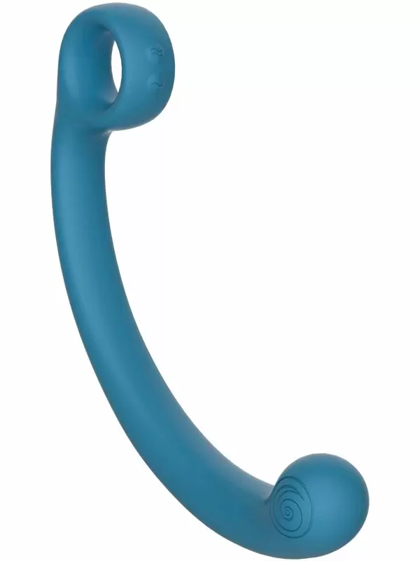 Изогнутый вибратор SVibe Snail AXI Spot Wand, технология AuraTouch, 8 режимов, 20,8 см, силикон, голубой