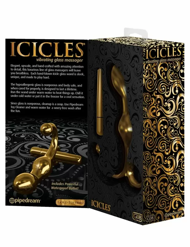 Анальный стимулятор Icicles Gold Edition G08 с вибрацией – золотой