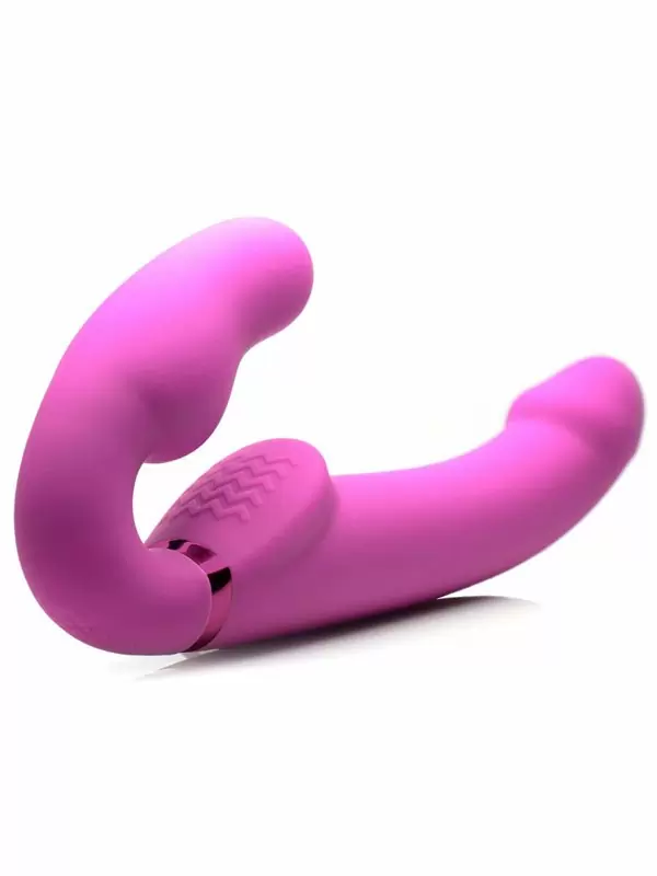 Анатомический страпон Strap U, безремневой, надувной, 24 см, розовый