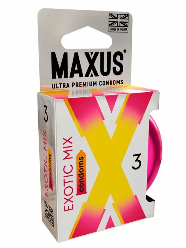 Гладкие презервативы MAXUS Exotic Mix, ароматизированные, 18 см, 3 шт