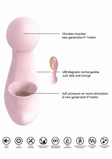 Бесконтактный вибратор-кролик Irresistible Desirable Pink, 12,5 см, 10 режимов, силикон, розовый