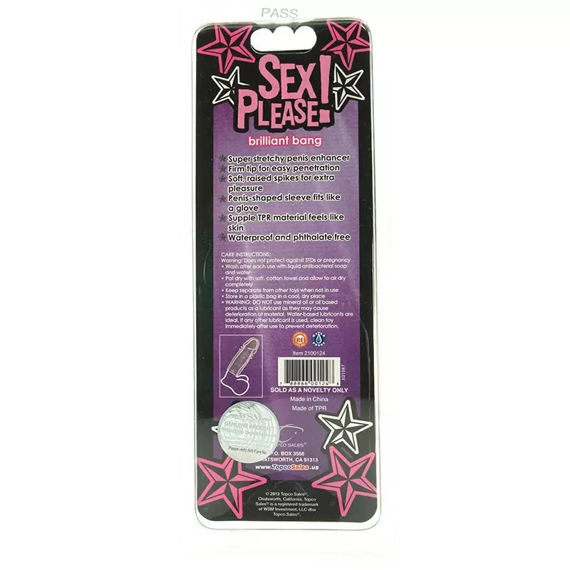 Насадка-удлиннитель Sex Please! Brilliant Bang Penis Enhancer – прозрачная	