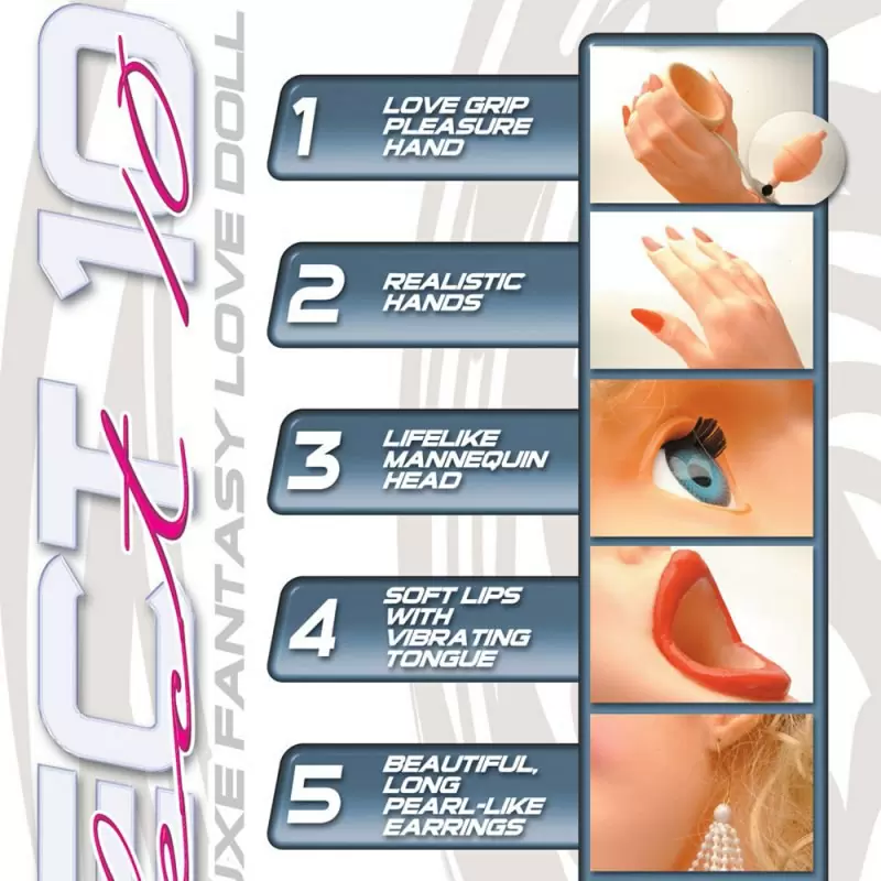 Реалистичная надувная кукла Perfect 10 Deluxe Fantasy с вибрацией – телесный