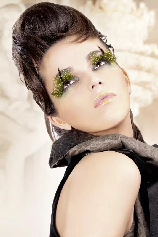 Ресницы перьевые Baci Розелла – желтый с черным