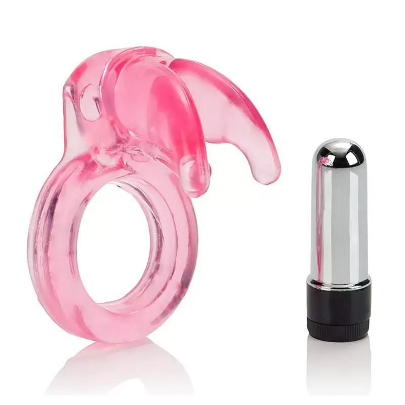 Вибро-кольцо Triple Clit Flicker со стимулятором клитора – розовый