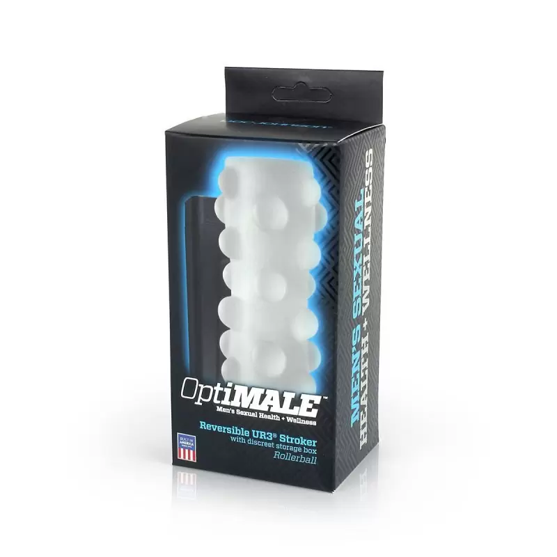 Мастурбатор двусторонний OptiMALE Reversible UltraSkyn Stroker Rollerball – прозрачный