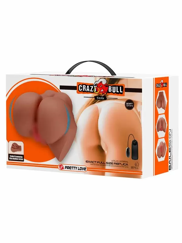 Реалистичный мастурбатор Baile Emilia, 20 см, ТПР, с вибропулей, полуторс