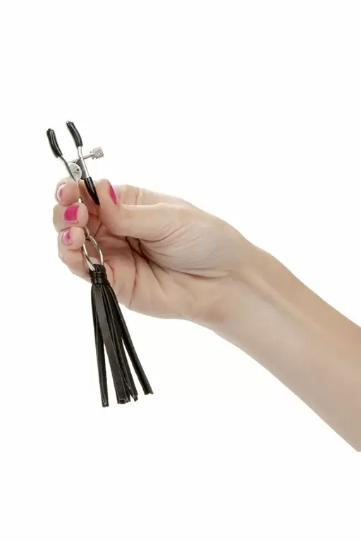 Зажимы для сосков Nipple Play Playful с кисточками - черный